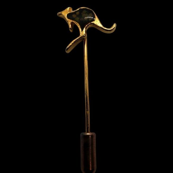 Gold & Black Colored Kangaroo Lapel Pin - Picture 2 of 4
